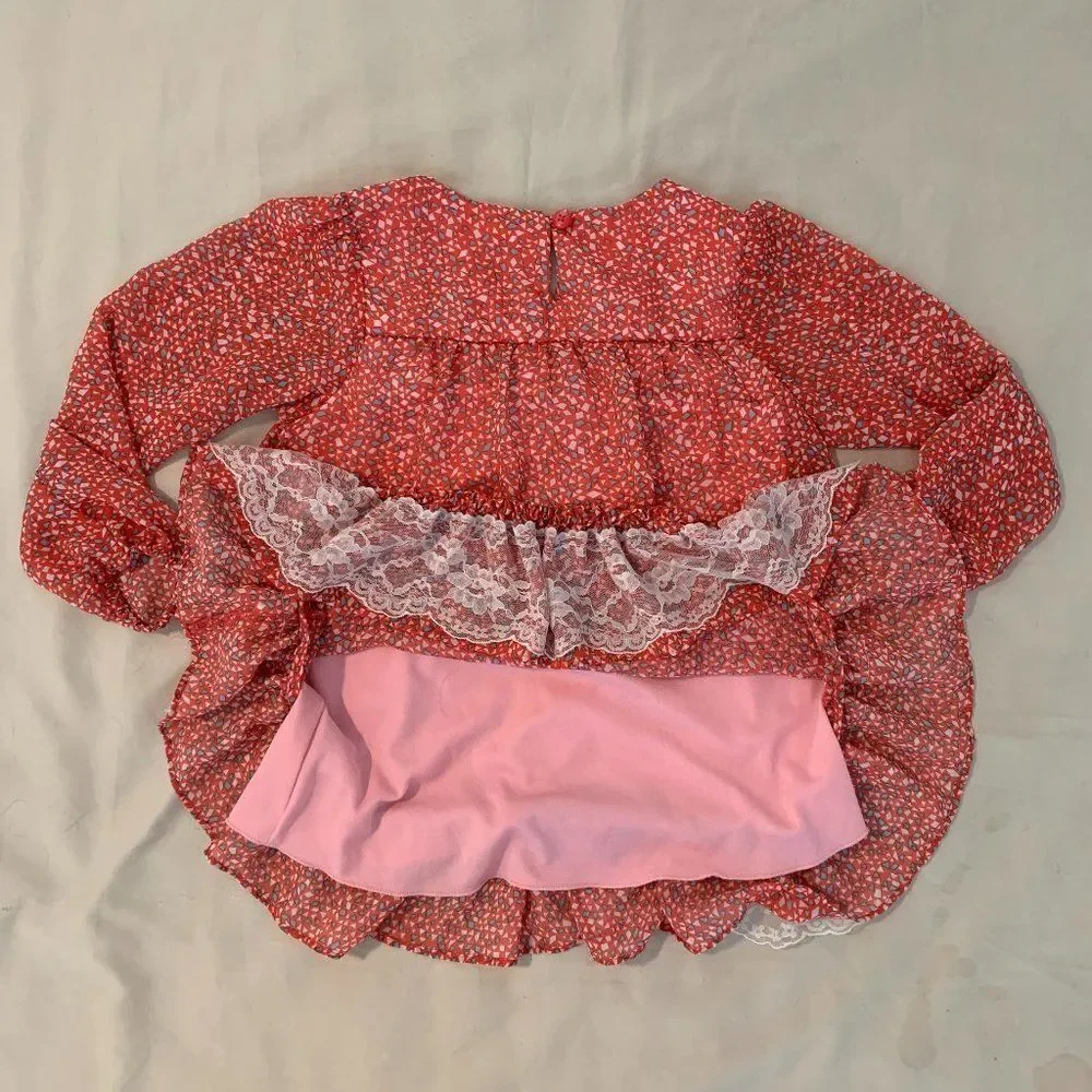 Tunic Top w 3/4 Sleeve Flower with Jewel Detail - - Picture 8 of 8